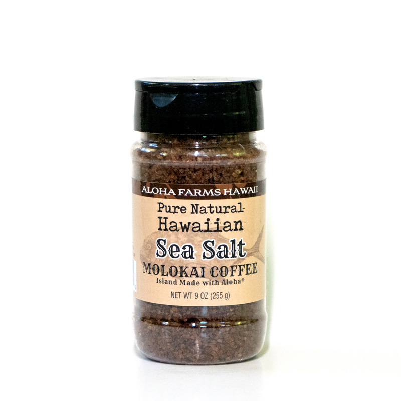 Molokai Coffee Sea Salt in bottle 